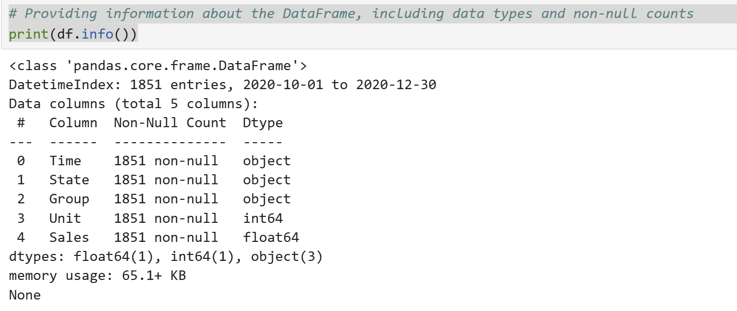 DataFrame Info